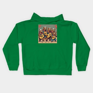 Bear Singing Band Kids Hoodie